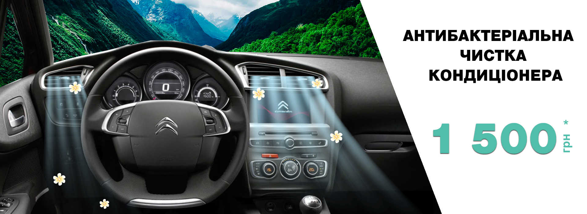 Антибактеріальна чистка кондиціонера Citroen — акція сервісу Автопасаж у Києві